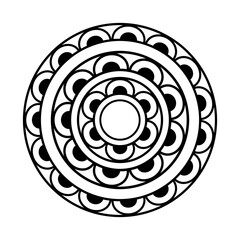 navratri mandala with monochrome color decoration hindu icon