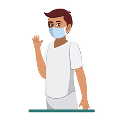 Isolated nurse wearing a face mask - Vector illustration