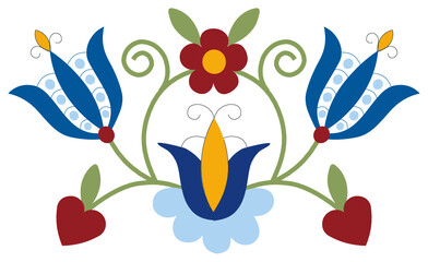 Kashubian Flowers Polish folk art design Poland Kaszuby - obrazy, fototapety, plakaty