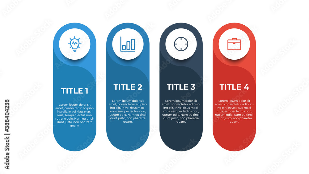 Poster infographic element with 4 options, steps, processes, list, point. business data visualization templ