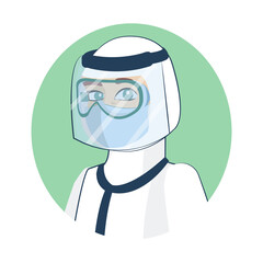 Isolated doctor wearing a face mask - Vector illustration
