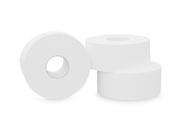 Roll of soft toilet paper isolated on white background