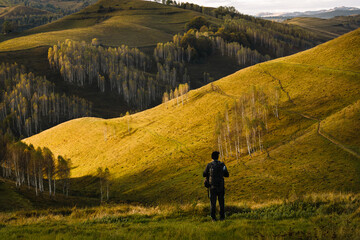 Fototapeta premium hiker in the mountains
