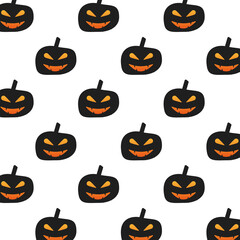 halloween pumpkins faces lanterns pattern
