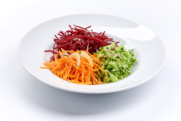 raw vegetables on the white plate