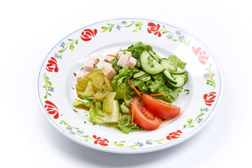 fresh salad on the white background