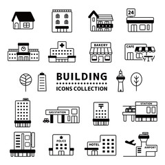 建物　施設　アイコン　セット