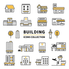 建物　施設　アイコン　セット