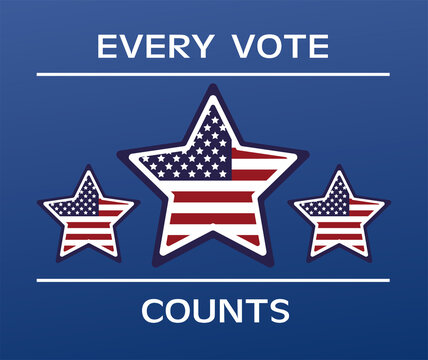usa elections day poster with flag in stars