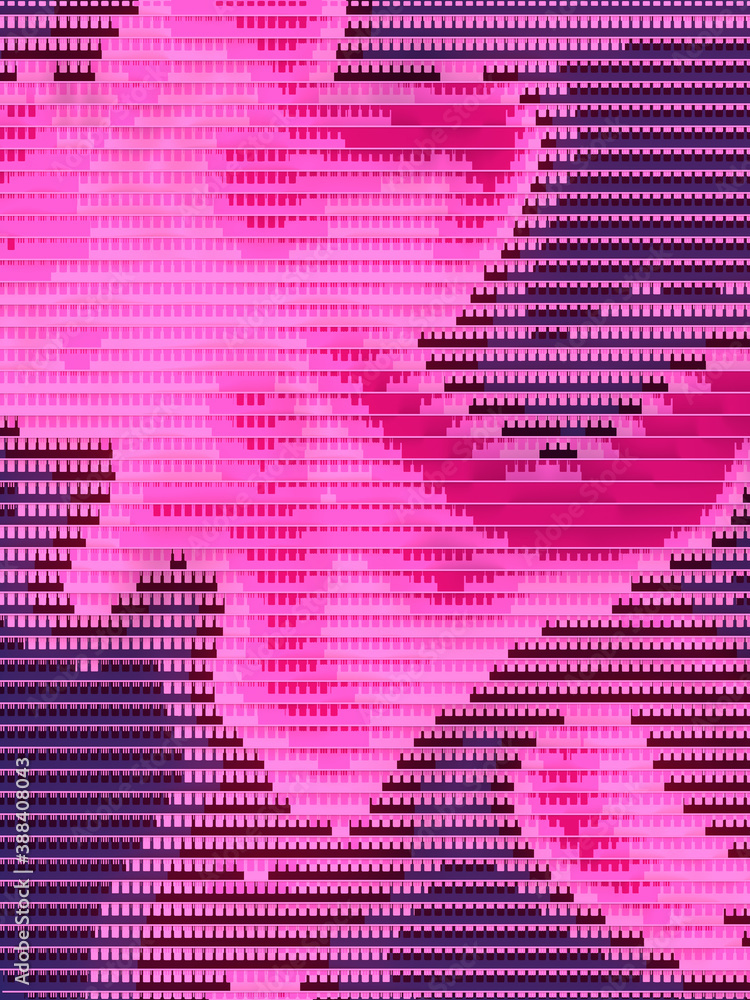 Poster pattern of colored stripes along the horizontal lines. 3d rendering digital illustration