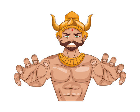 golden ravana hindu warrior character