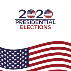 usa elections day poster with flag and lettering