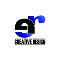 Letter ER simple modern logo design vector