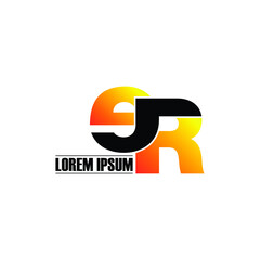 Letter ER simple modern logo design vector