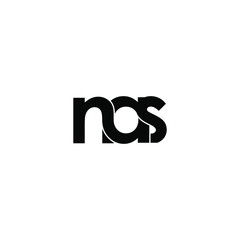 nas letter original monogram logo design