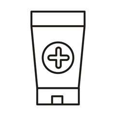 Obraz premium virus protection medical lotion tube medication line icon
