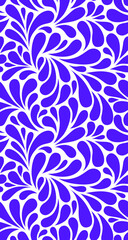 Vector seamless pattern with drops. Abstract floral background. Stylish monochrome texture.