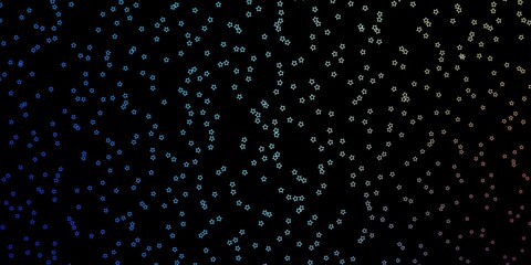 Dark Blue, Red vector template with neon stars.