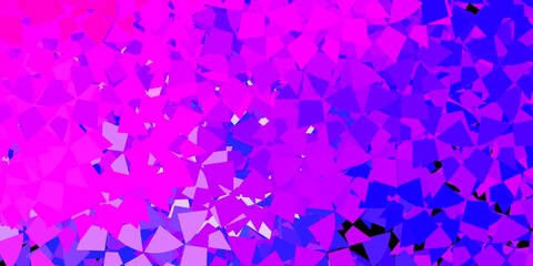 Light pink, blue vector template with triangle shapes.