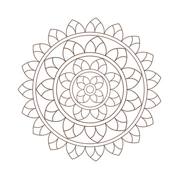 navratri mandala with brown color in white background decoration hindu