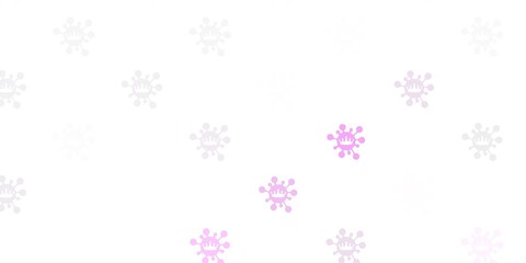 Light purple vector background with covid-19 symbols.