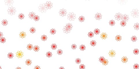 Light Orange vector natural backdrop with flowers.