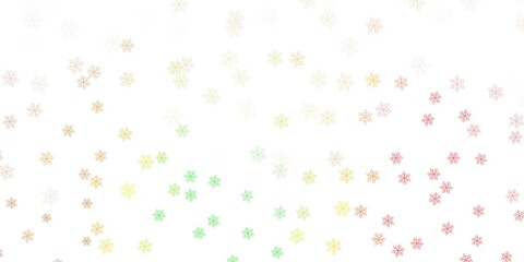 Light green, red vector doodle texture with flowers.