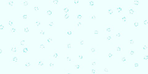 Light blue, green vector background with bubbles.