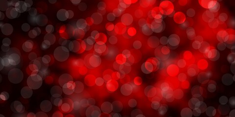 Dark Red vector backdrop with circles.