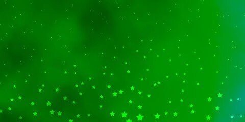 Dark Green vector texture with beautiful stars.
