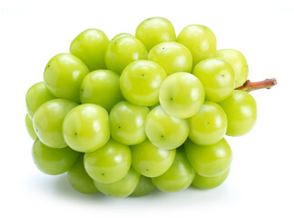 Fresh Shine Muscat Grape isolated on white background, Green grape isolated on white With clipping path.