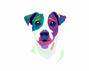 pop art dog with isolated white background