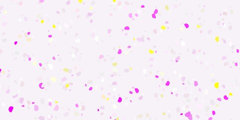 Light pink, yellow vector background with random forms.