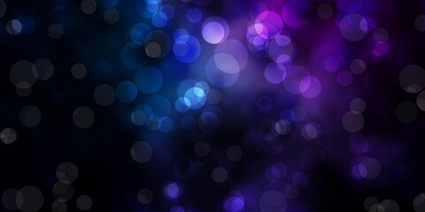 Dark Pink, Blue vector background with spots.