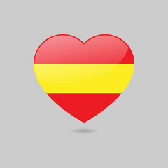 Vector Glossy Spanish Flag Heart
