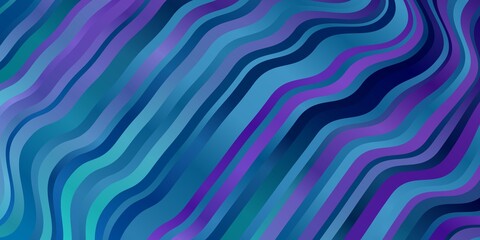 Light Pink, Blue vector background with curves.