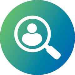 icon for recruit enlist newcomer volunteer conscript spotlight security unique magnifying serach list, magnifiying glass