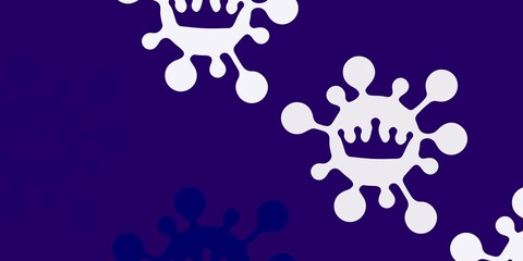 Light pink vector backdrop with virus symbols.