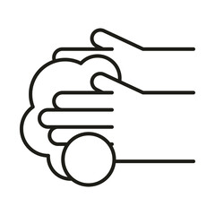 virus protection, washing your hands frequently line icon