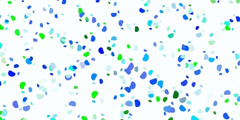 Light blue, green vector texture with memphis shapes.