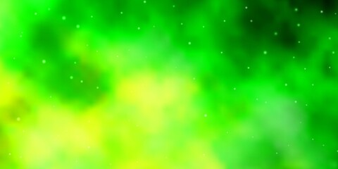 Light Green, Yellow vector background with small and big stars.