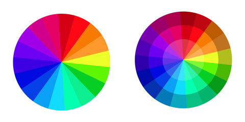 Fototapeta premium Vector palette in the form of a colored circular wheel. Chromatic rainbow chart. Stock image. EPS 10.
