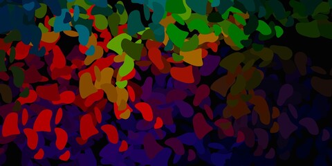 Dark green, red vector texture with memphis shapes.