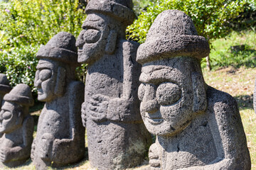 Dolhareubang is the most famous symbol of Jeju Island, Korea.