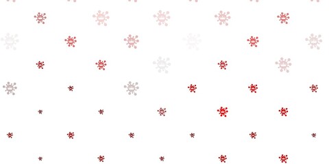 Light red vector background with covid-19 symbols.