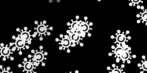 Dark gray vector backdrop with virus symbols.