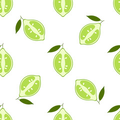 Fresh Lime,slices. Seamless Vector Pattern. 