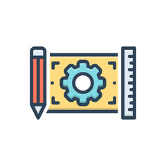 Color illustration icon for health