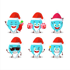 Santa Claus emoticons with blue balloon cartoon character
