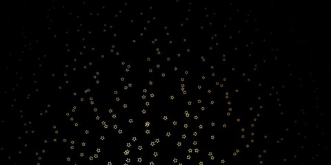 Dark Green, Yellow vector background with colorful stars.